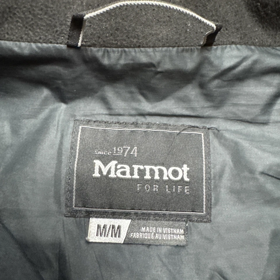Marmot Jacket Mens Sz Medium Black Full Zip Fleece Softshell Snap Pockets - Image 4 of 4