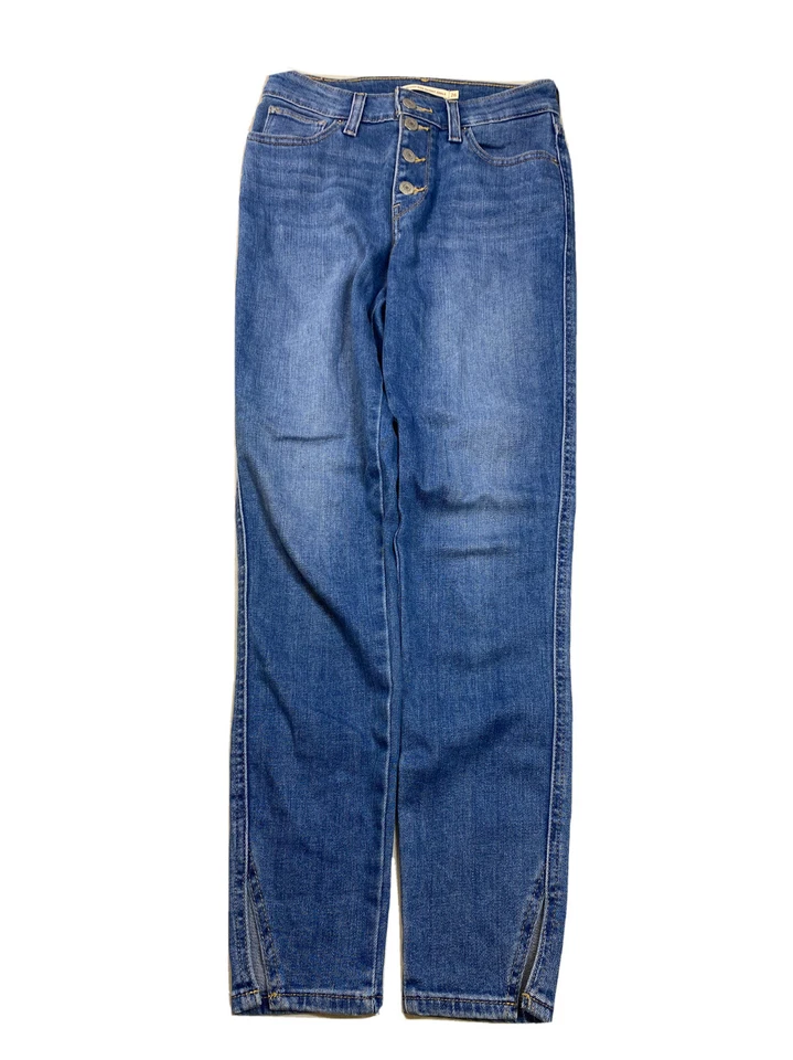 Pantalones de mezclilla ajustados al tobillo tiro alto lavado claro Levis para mujer -27