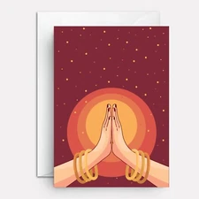 Meditation birthday card | birthday yoga card | Namaste