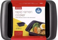 Plastic Ramen Cooker Black Tasty Rapid Cooking Microwave-Safe Reusable BPA-Free