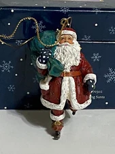 2000 Lang and Wise Skating Santa Ornament #2 by Ned Young Original Box Vintage