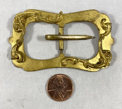 Antique Victorian Belt Buckle Gold Tone | eBay