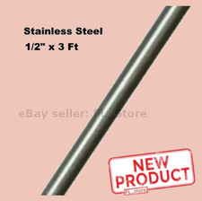 Stainless Steel Solid Round Rod 1/2 Inch x 3 Feet 303 Home Unpolished Stock NEW