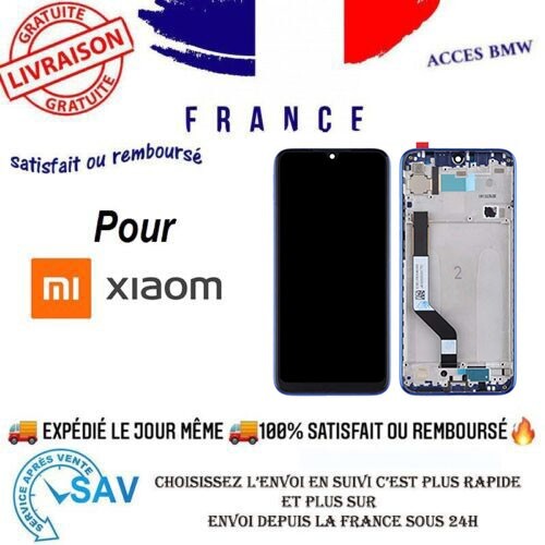 Écran LCD Complet Avec Cadre – Bleu – Pour Xiaomi Redmi Note 9 Pro – Neuf