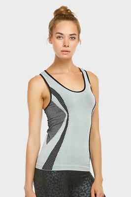 NWT SOFRA WOMEN'S JR BLACK/GREY SPORTS STRETCH TANK TOP ONE SIZE  (FITS SZ 6-12)