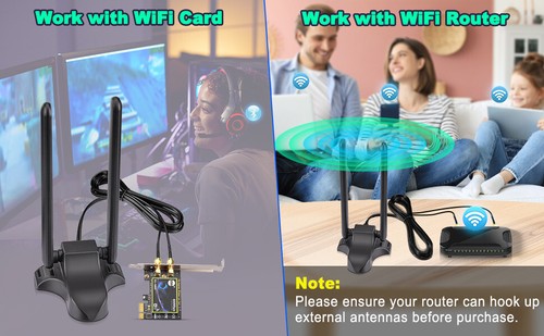 Tri-Band 2,4 GHz 5 GHz 6 GHz magnetische WiFi Antenne für PC Desktop Computer Motherbo - Bild 20 von 21