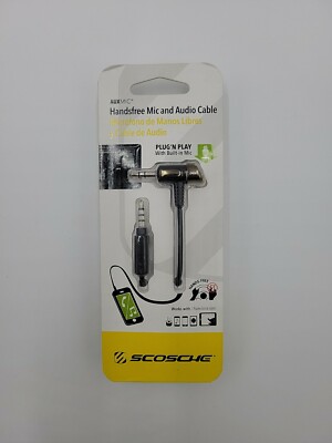 NEW IN BOX Scosche AUXMICR - Handsfree MIC And Audio Cables (8B)