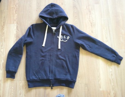 LTB Jacke Herren Hoodie Fleece gefüttert Sweatjacke Herbst Kapuze S blau marine