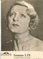 Germaine LIX Fotografie Auf Karte Mit Seltenem Autogramm 26*18