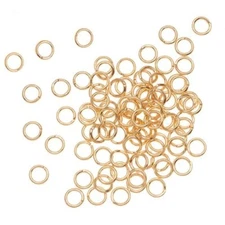 100 Pieces 4mm Stainless Steel Open Jump Ring DIY Connector 22K Gold Plated
