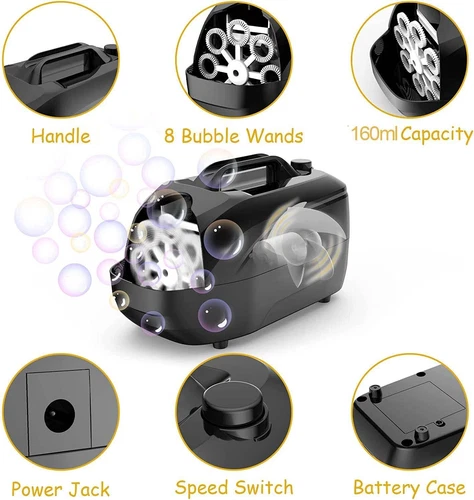 Electric Bubble Machine 2 Speed Bubble Blower for Kids Parties Weddings Outdoor - Picture 4 of 13