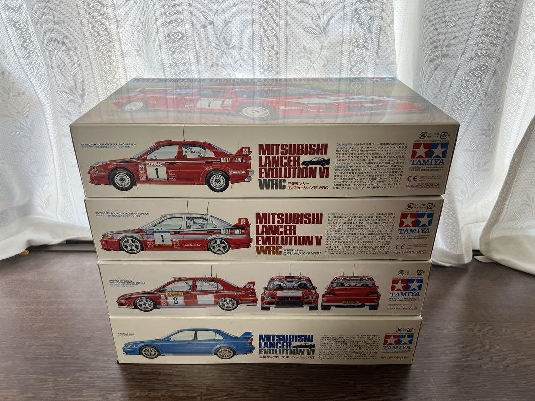 タミヤ 三菱ランサーエボリューションV，VI, VII WRC 4点セット タミヤ 1/24 スポーツカーシリーズ 三菱ランサー
