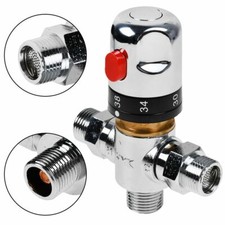 15MM Hot Cold Water Thermostatic Mixing Blending Valve 3 Way Adjust Temperature