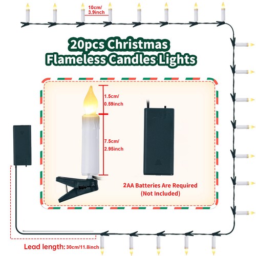 10/20/30 LED Candle Light Clamp for Christmas Tree Holiday Home Party Battery AU - Picture 5 of 17