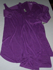 NWT N Natori WISTERIA PURPLE Congo SOFT JERSEY KNIT GOWN ROBE Set S POCKETS