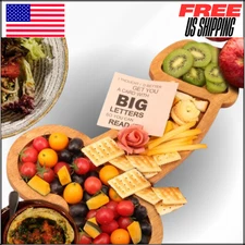 Cheese Charcuterie Board, Solid Wood Party Platter for Housewarming Bachelorette