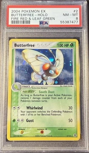 2004 Pokémon EX FireRed & LeafGreen 2 Butterfree Holo PSA 8 NM-MT