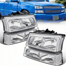 For Chevrolet Silverado 1500 2500hd 2003-2006 Chrome Headlights Bumper Light