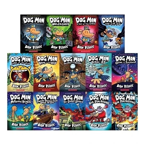 13 books Dog Man Books Series Set 1-13 by Dav Pilkey HARDCOVER New