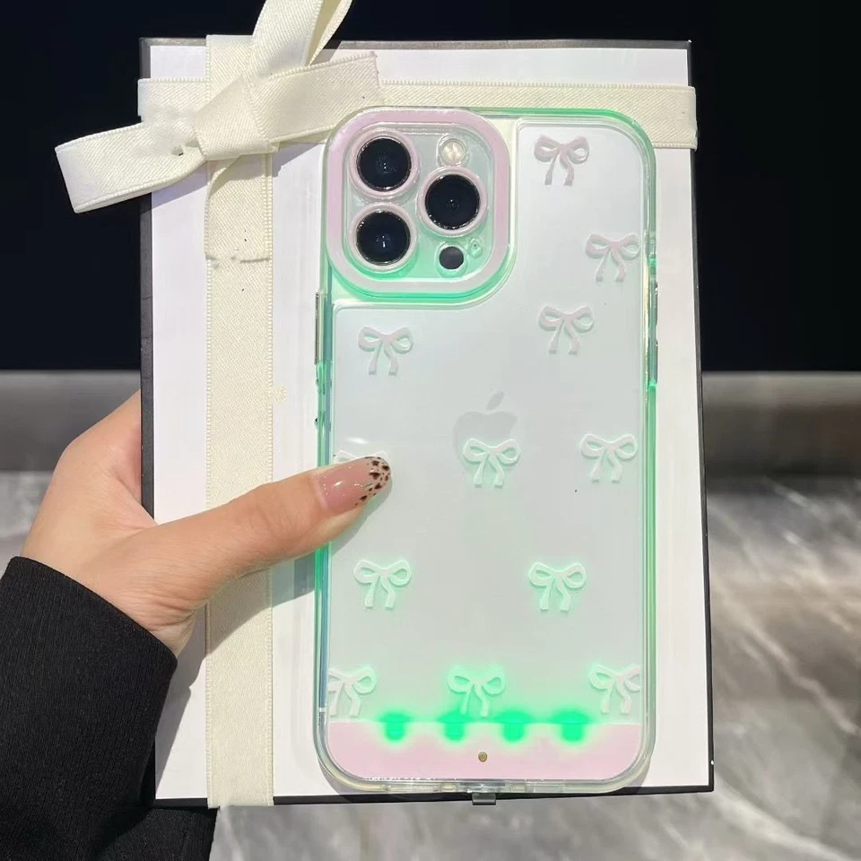 Vibrant LED Bowknot Phone Case for iPhone , Light-Up Cover Glows on Touch, Call - Image 4 of 4