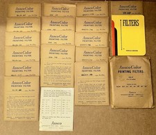Ansco 4x5 Color Printing Filters Guidebook Yellow Cyan Magenta Lot Set x15