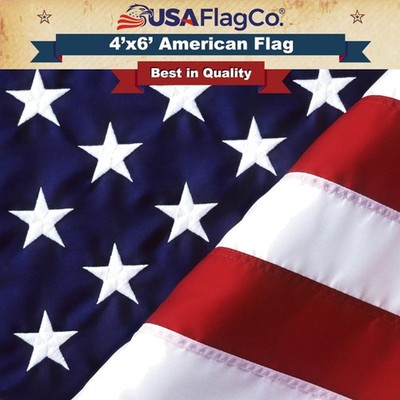 Flag 4x6 100% American Made: The Best Embroidered Stars and Sewn Stripes Amer...