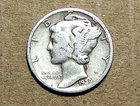 1939  P     MERCURY  SILVER   ACTUAL  COIN                           90213231-06