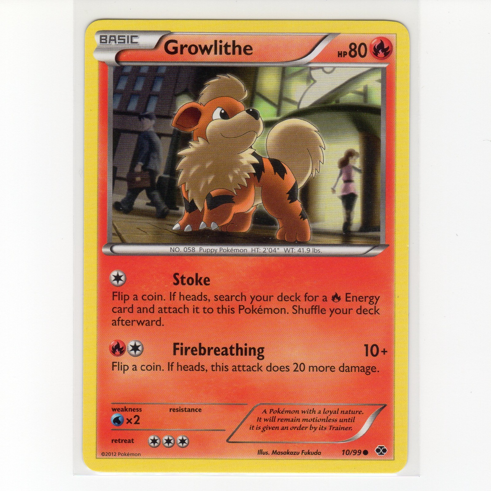 Pokémon TCG Growlithe 10/99 BW Next Destinies Regular Common Card EN-LP 2012