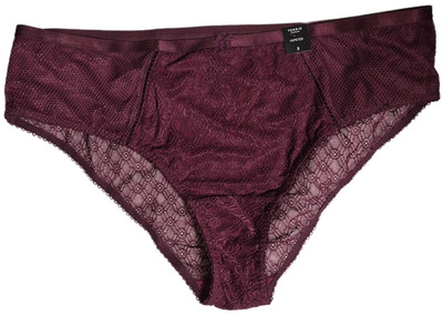 Torrid Hipster Panty Size 2X Winetasting Bella Lusso Fishnet Lace Mid Rise NWT