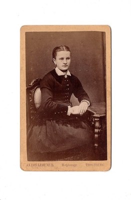 Anton Lehemeir CDV Foto Damenportrait / feine Dame - Trostberg 1870er