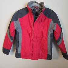 Ll Bean Puffer Jacket Kids Red Lined Size Medium 10-12 NO HOOD