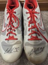 Curt Casali Cincinnati Reds MLB Signed Autograph Game Worn Nike Baseball Cleats