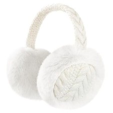 Clothirily Winter EarMuffs for Women, Faux Fur Warm Ear Muffs for Winter, White
