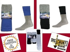 3 or 6 Pairs Mens Soft Cotton Blend Stay Up Top Thermal Boot Mid Calf Tube Socks