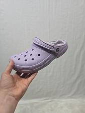Crocs Classic Fleece Lined Purple Clogs Slip On Shoes M6 W8
