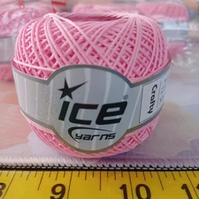 Ice Yarns Crafty Crochet Thread Yarn 2 Fine Acrylic Yarn 50g 120m Pink and White