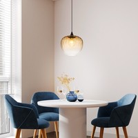 Pendelleuchte Esszimmerlampe HäNgeleuchte Glas Amber Biglight