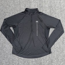 Under Armour HeatGear Fitted 1/4 Zip Pullover Black Women's XL Athletic Top
