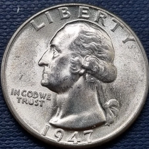 1947 D Washington Quarter 25c Silver BU UNC GEM Brilliant Uncirculated #97286