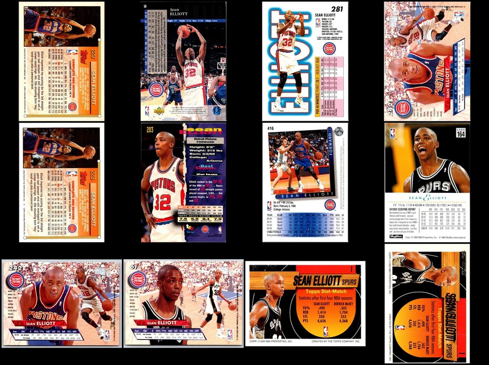 1993 Sean Elliott (12) Card Lot ADD SOME MAGIC TO YOUR COLLECTION