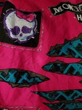 Monster High Twin Flat Top Sheet 2015 Pink and Black Bedding Bedroom Decor