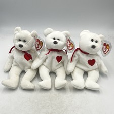 3x TY Beanie Baby Valentino Bear 1993 1994 TAG ERRORS Brown Nose Diff. Faces