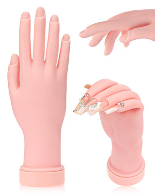 Practice Hand for Acrylic Nails Soft Touch Mannequin Hand for Nails, Flexible an