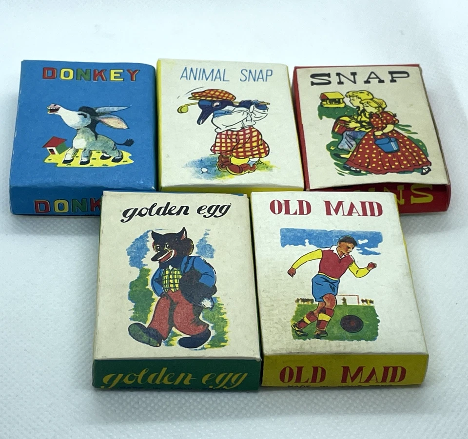 Lote de juegos de cartas de colección años 50: Golden Egg, Old Maid, Snap, Animal Snap, Donkey Hong Kong Foto 2 de 4
