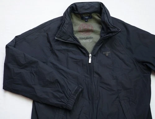 GANT Wind Jacket mens Windbreaker Full Zip top size M Medium Lined Hooded