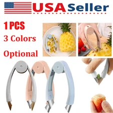 Fruit Eye Peeler & Strawberry Huller Pineapple Eye Remover Kitchen Tool 3 Colors
