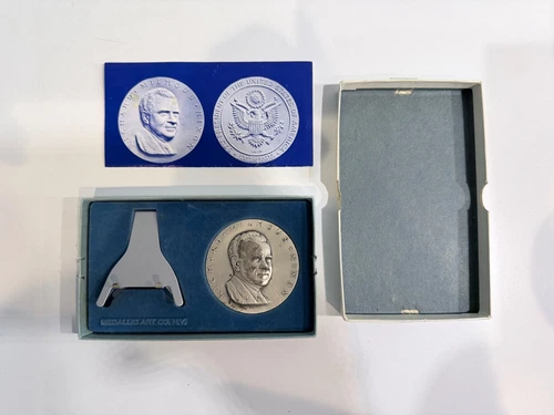 Richard M. Nixon 1969 Inaugural Medal 4.695 Troy oz. .999+ Pure Silver #3491