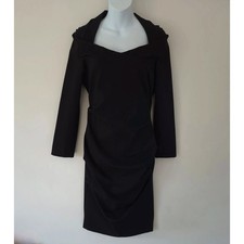 Damsel in a Dress Meanca asymmetrical black bodycon midi dress UK size 14 New