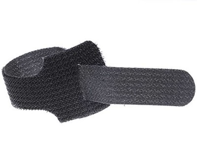 15'' Black Hook and Loop Cable Ties - (pack of 10)