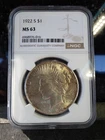 1922 Peace Dollar MS-63 NGC